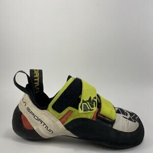 La Sportiva Otaki Climbing Shoes Womens Size 5.5 Dual Strap Red Yellow 36.5